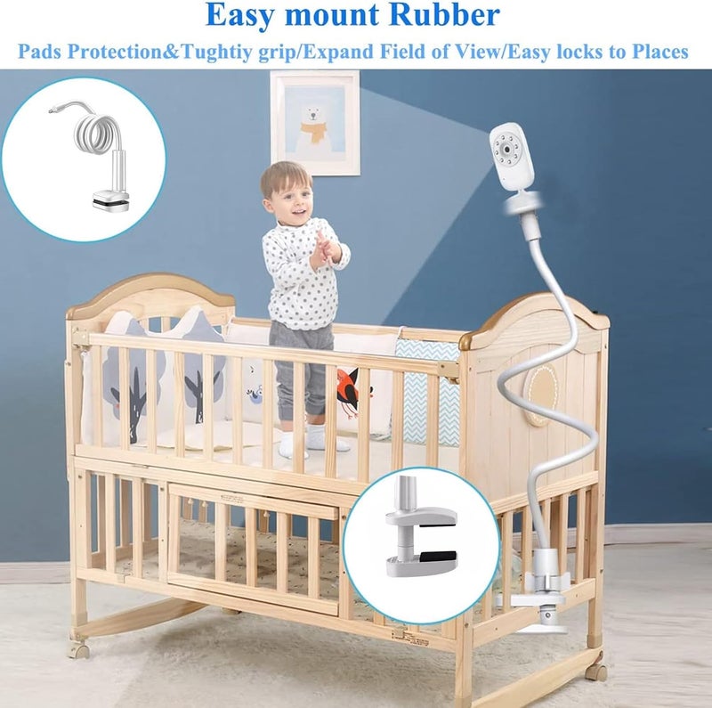 Baby Monitor Mount Shelf, Infant Baby Camera Holder, Baby Monitor Shelf for Crib Nursery Compatible with Most Baby Monitors, Versatile Twist Mount Without Tools or Wall Damage - Image 3