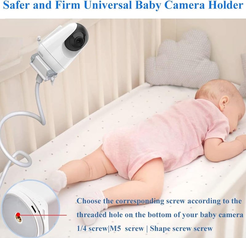 Baby Monitor Mount Shelf, Infant Baby Camera Holder, Baby Monitor Shelf for Crib Nursery Compatible with Most Baby Monitors, Versatile Twist Mount Without Tools or Wall Damage - Image 4