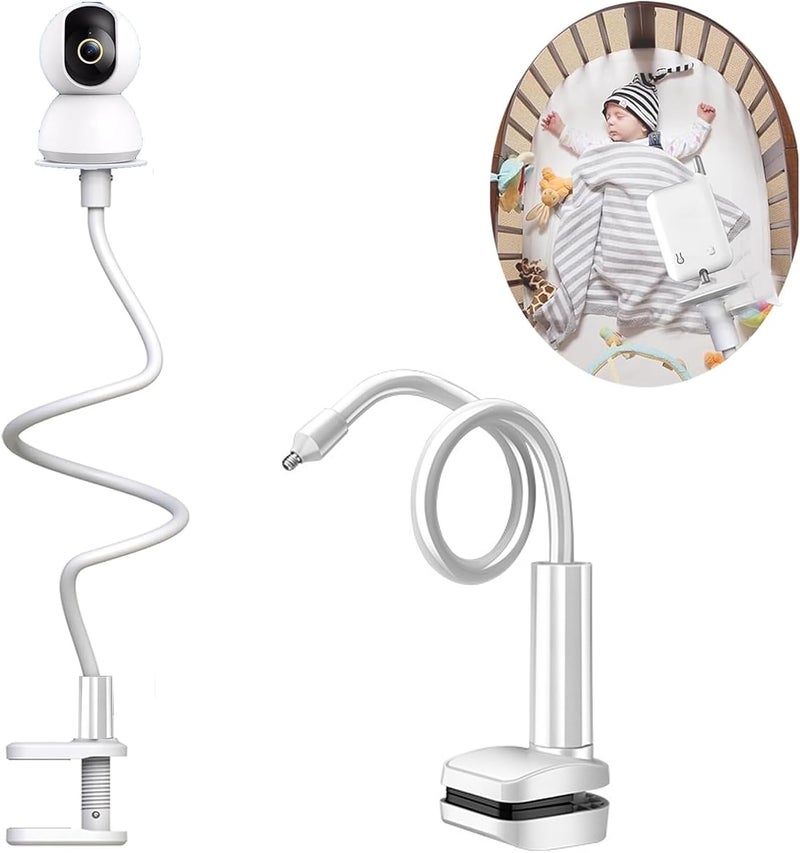 Baby Monitor Mount Shelf, Infant Baby Camera Holder, Baby Monitor Shelf for Crib Nursery Compatible with Most Baby Monitors, Versatile Twist Mount Without Tools or Wall Damage - Image 1
