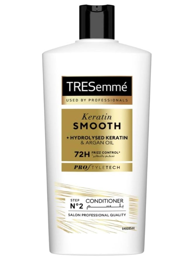Tresemme Keratin Smooth & Straight Hair Conditioner With Argan Oil  - Anti-Frizz Treatment For Dry & Frizzy Hair - (600 ML) - Image 1