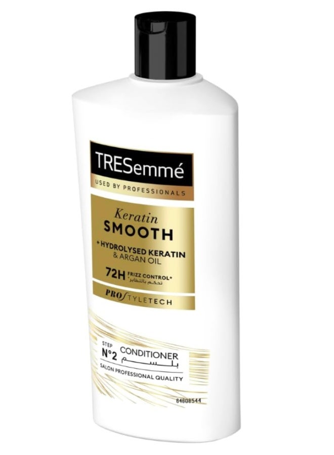 Tresemme Keratin Smooth & Straight Hair Conditioner With Argan Oil  - Anti-Frizz Treatment For Dry & Frizzy Hair - (600 ML) - Image 2