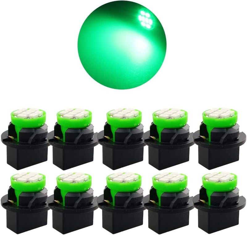 GLOFE T10 194 168 Green LED Light Bulbs - 10Pcs Set for Dashboard and Instrument Panel - Image 1