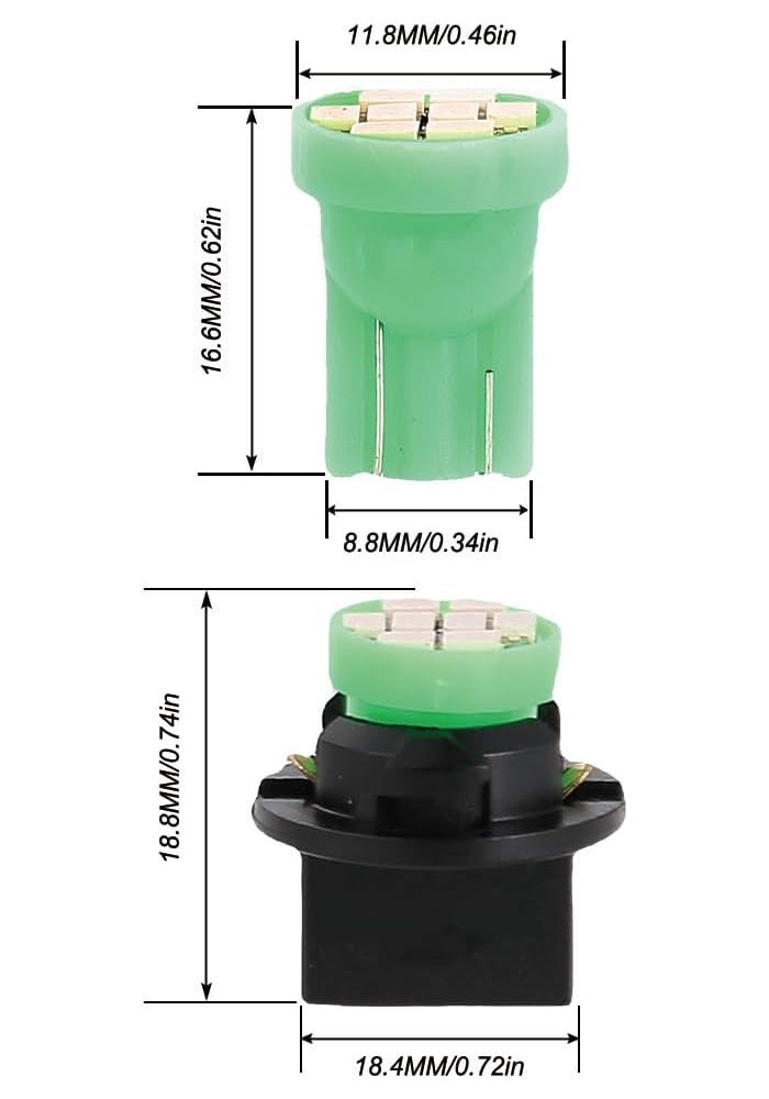 GLOFE T10 194 168 Green LED Light Bulbs - 10Pcs Set for Dashboard and Instrument Panel - Image 4