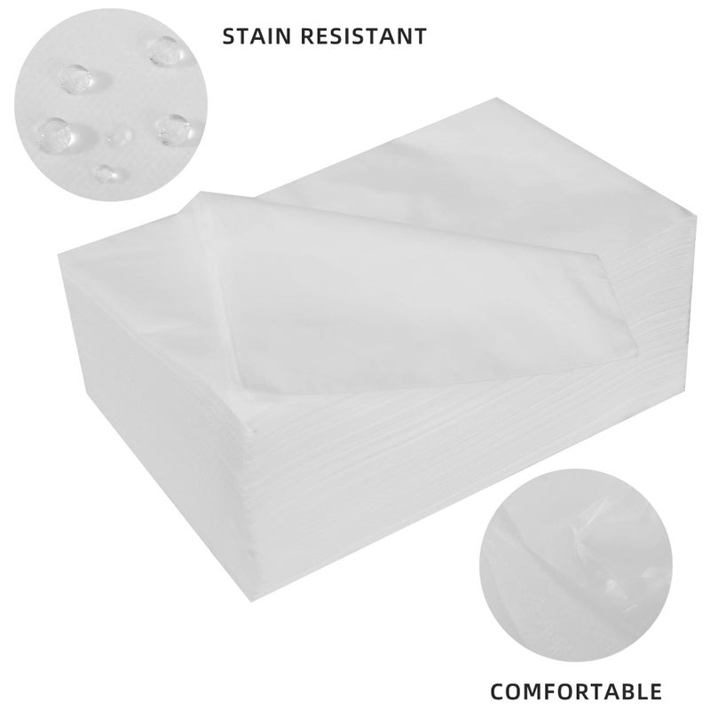 Uralili 100 Pieces Disposable Non Woven Massage Table Sheets Set Include 50 Pieces 31x71 Inches Soft Massage Bed Sheet & 11x14 Inches Face Cradle Covers For Massage Beauty Salon -White - Image 3
