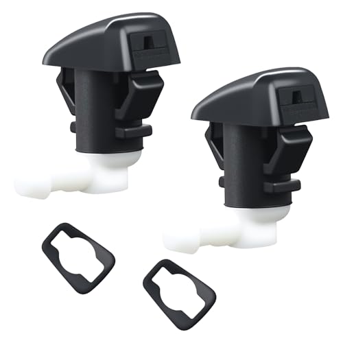 Amavoler 2 PCS Windshield Washer Nozzles Wiper Spray Replacement Fit For 20132016 Dodge Dart OEM 68081370AB blackwhite - Image 1