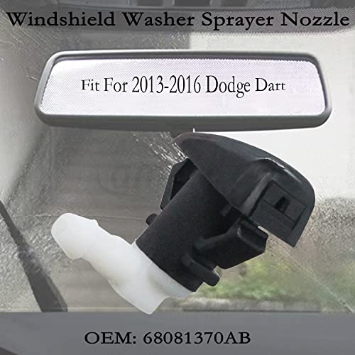 Amavoler 2 PCS Windshield Washer Nozzles Wiper Spray Replacement Fit For 20132016 Dodge Dart OEM 68081370AB blackwhite - Image 5