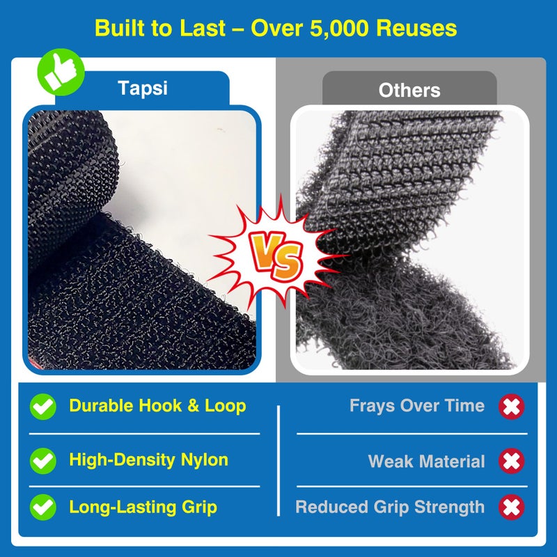 Tapsi 8 Sets Heavy-Duty Adhesive Hook and Loop Strips â€“ 1.2" x 3.2" High-Bond Fastening Strips, Heat-Resistant & Waterproof, Strong Hold for Indoor/Outdoor Mounting on Wall, Glass, Tile, Metal & More - Image 5