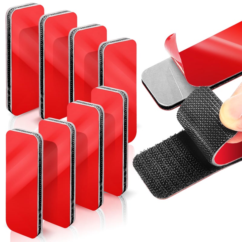 Tapsi 8 Sets Heavy-Duty Adhesive Hook and Loop Strips â€“ 1.2" x 3.2" High-Bond Fastening Strips, Heat-Resistant & Waterproof, Strong Hold for Indoor/Outdoor Mounting on Wall, Glass, Tile, Metal & More - Image 1