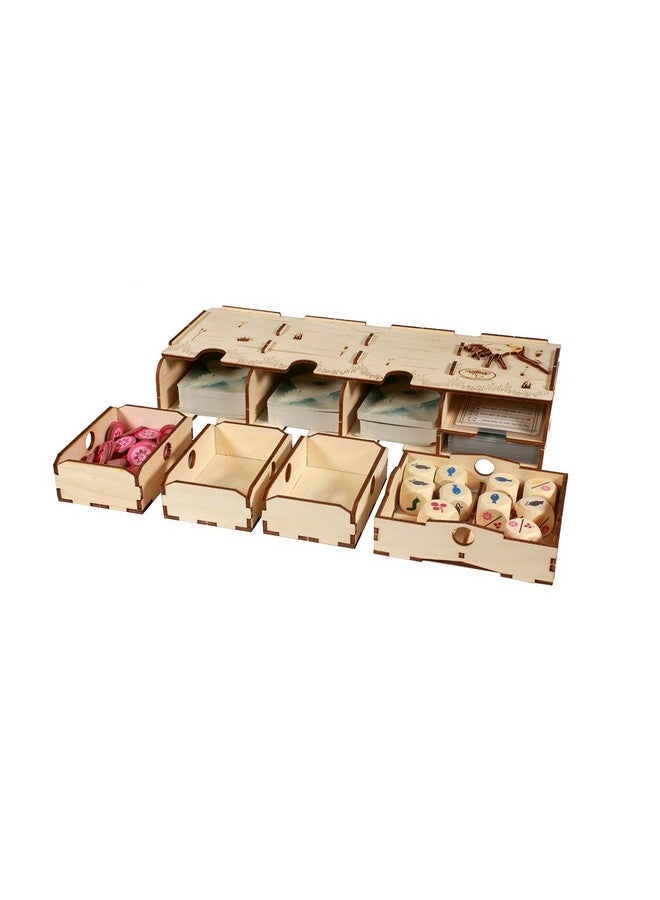 The Broken Token Game Organizer Upgrade Compatible with Wingspan Oceania Expansion - Wooden Game Organizing Box with Multiple Trays - Image 1