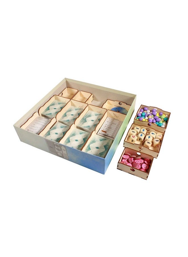 The Broken Token Game Organizer Upgrade Compatible with Wingspan Oceania Expansion - Wooden Game Organizing Box with Multiple Trays - Image 4