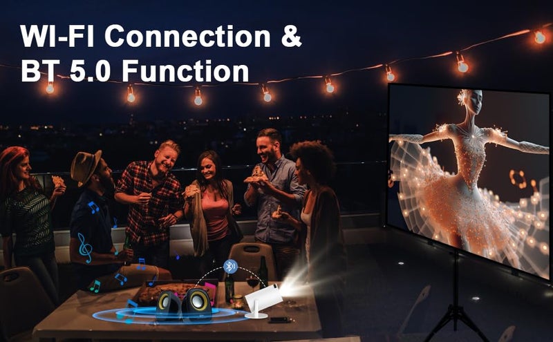 PLAY New Launched 4K 2K Full HD LED 180 Degree Rotation Android 12, 5000 lumens with WiFi Bluetooth inbuilt Speakers Portable Freestyle Projector - Image 4