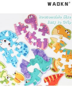 WAOKN Puzzles 6-in-1, Puzzle for 3-5 Years Old Kids, Travel Toy, Beginner Floor Puzzle, Large Size Shaped, Preschool Educational Toys (Dinosaur)  - Image 4