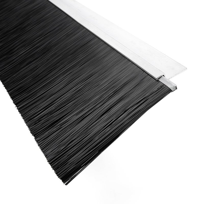 uxcell Door Brush Bottom Sweep h-Shape Aluminum Alloy Holder with 3.94-inch Black Nylon Brush, 1000mm x 128mm(Approx 39.37-inch x 5.04-inch) - Image 4