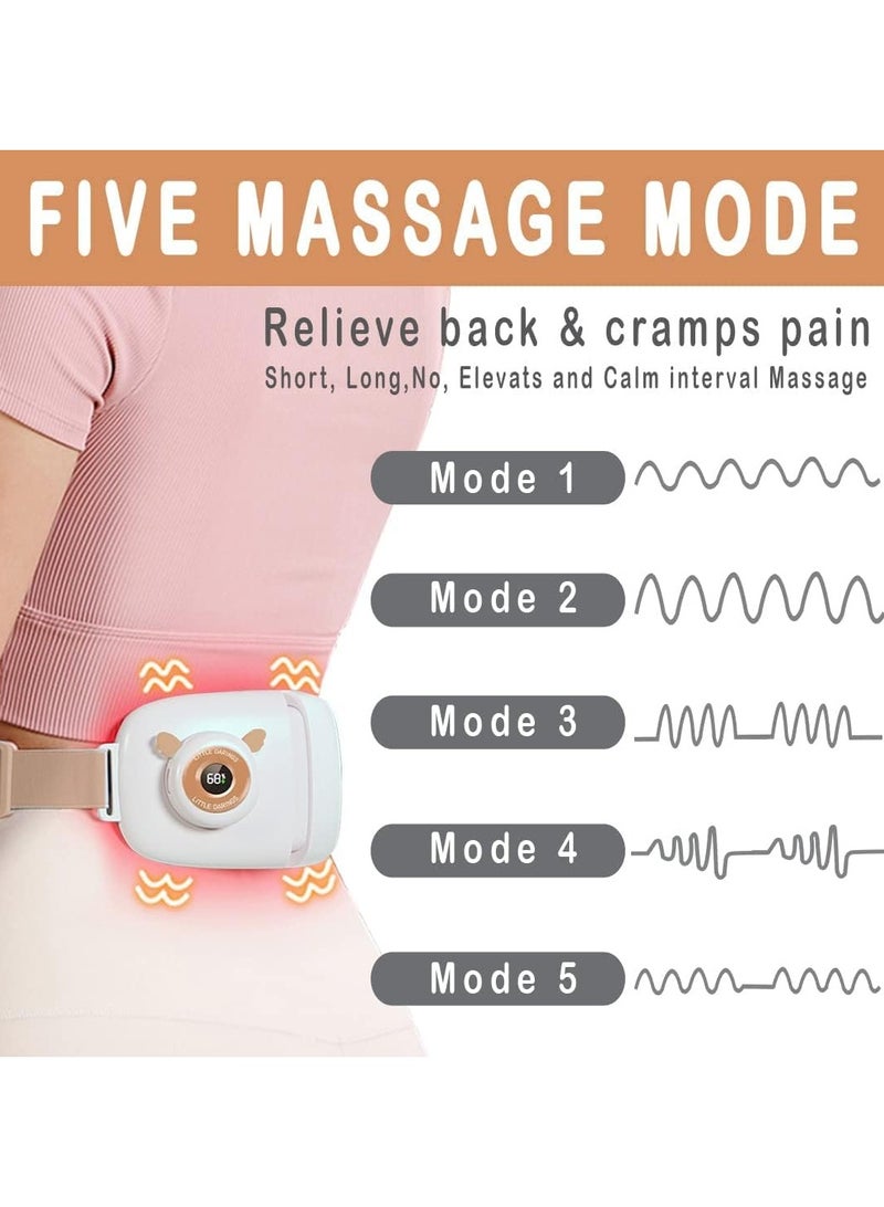 general Menstrual heating pad for cramps, portable wireless fast 4 heat levels and 5 massage modes. Foldable massage belt for waist and abdomen relieves abdominal and back pain - Image 4