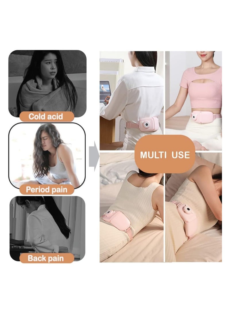 general Menstrual heating pad for cramps, portable wireless fast 4 heat levels and 5 massage modes. Foldable massage belt for waist and abdomen relieves abdominal and back pain - Image 5