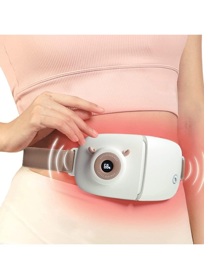 general Menstrual heating pad for cramps, portable wireless fast 4 heat levels and 5 massage modes. Foldable massage belt for waist and abdomen relieves abdominal and back pain - Image 1