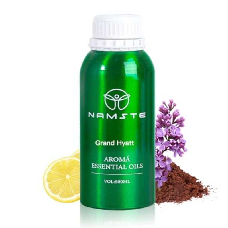 Aroma diffuser oil for hospitality settings, 500ml glass bottle, amber color, premium blend of lemon, clove, and musk for long-lasting fragrance diffusion and candle making - Image 1