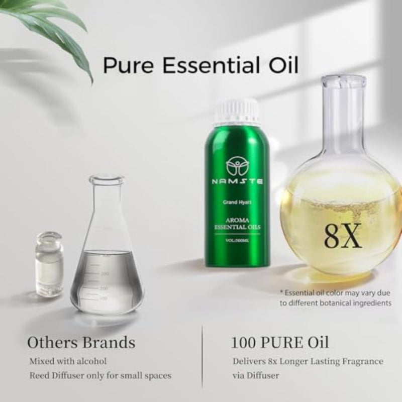 Aroma diffuser oil for hospitality settings, 500ml glass bottle, amber color, premium blend of lemon, clove, and musk for long-lasting fragrance diffusion and candle making - Image 4