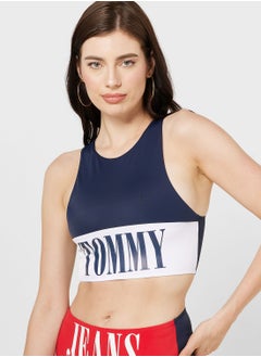 Logo High Neck Bikini Top