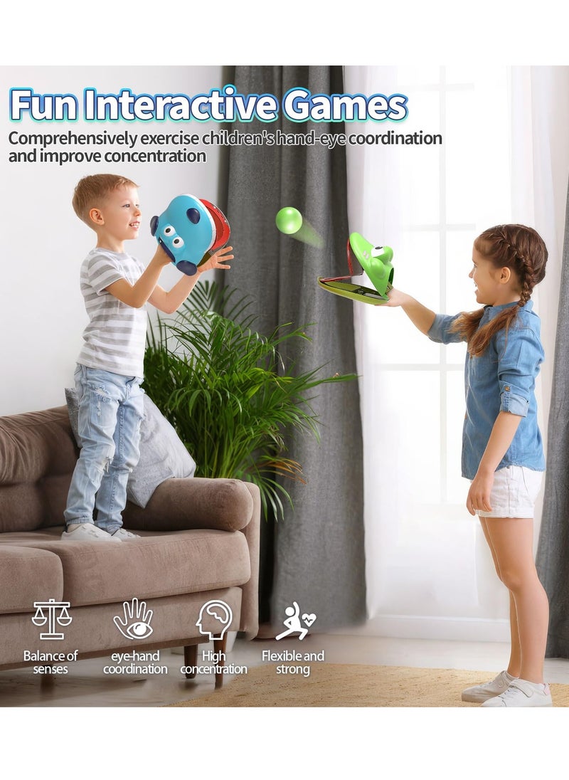 Generic Catch and Toss Ball Game Set, 2 Beach Toys for Family Fun, Includes 2 Launchers and 14 Balls, Outdoor Games for Kids and Adults Ages 3,12  - Image 2