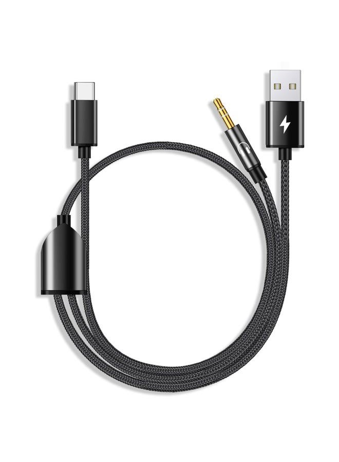 Azddur USB C to 3.5mm Aux Cable, 2 in 1 Car Stereo Headphone Jack Cable With Charging Compatible With iPhone 15/15+/15Pro, Galaxy S23/S22 Ultra/S22/S21/S21FE/S20, Pixel 7/7Pro/6/6Pro - Image 1