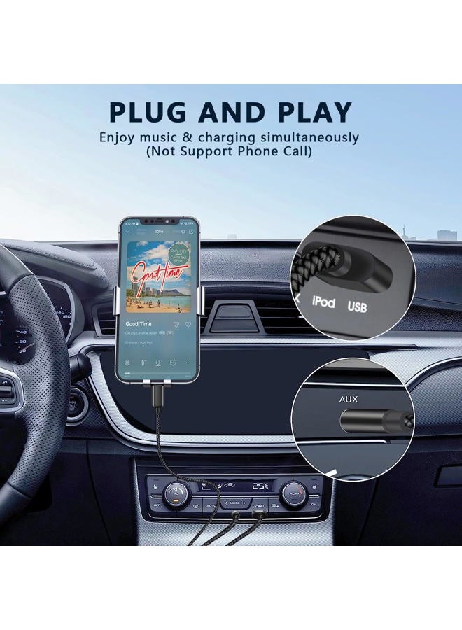Azddur USB C to 3.5mm Aux Cable, 2 in 1 Car Stereo Headphone Jack Cable With Charging Compatible With iPhone 15/15+/15Pro, Galaxy S23/S22 Ultra/S22/S21/S21FE/S20, Pixel 7/7Pro/6/6Pro - Image 2