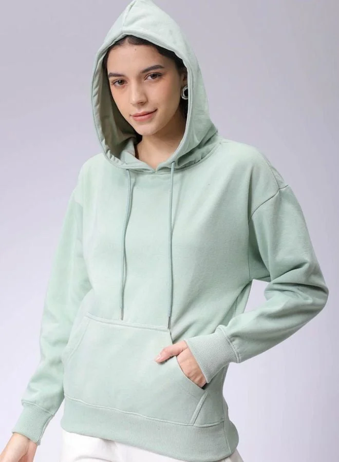 Freehand  Women Boxy Fit Graphic Printed Hooded Neck Long Sleeve Hooded Sweatshirt  | Best Price UAE