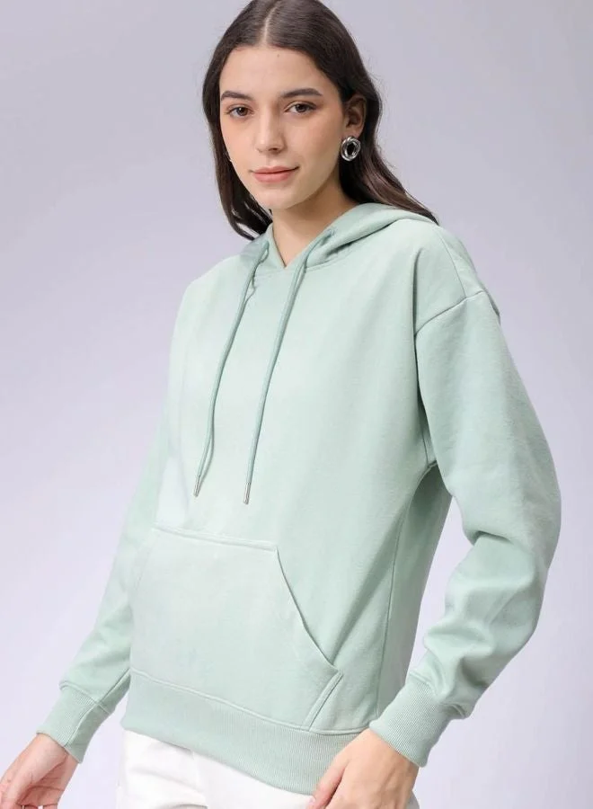 Freehand  Women Boxy Fit Graphic Printed Hooded Neck Long Sleeve Hooded Sweatshirt  | Best Price UAE