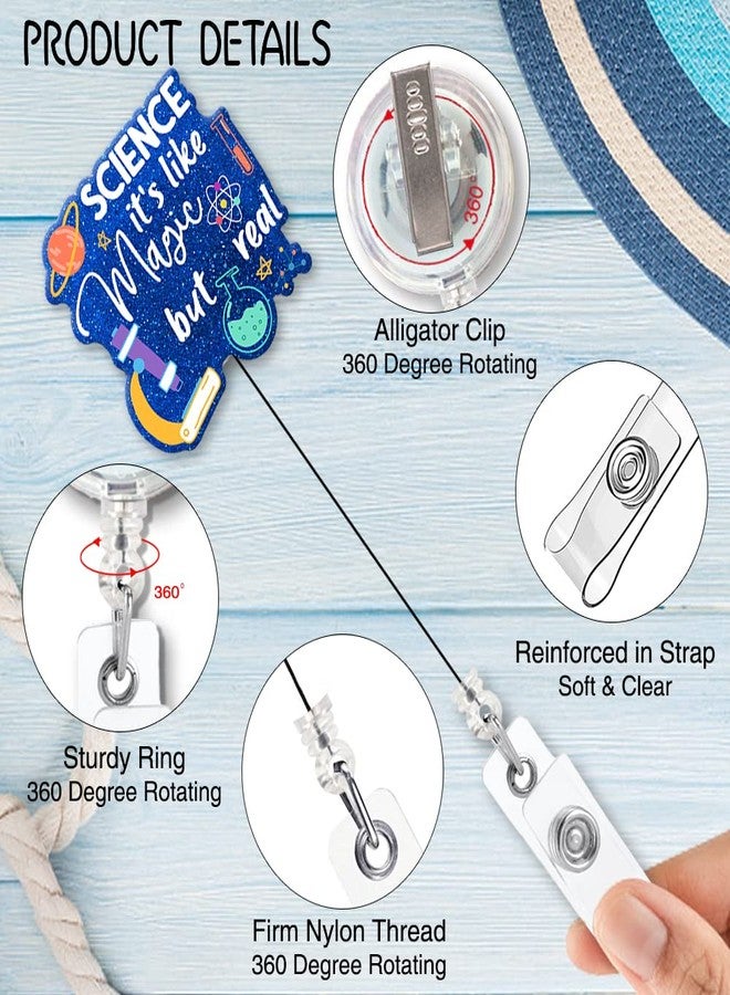 ZBBFSCSB Science It's Like Magic But Real Fun Shaped Badge Reel Holder with Metal Shark Clip, Office Hospital Lab Work ID Tag, Badge Gift for Lab Researcher Pharmacy Doctor Nurse Colleague Teacher - Image 3
