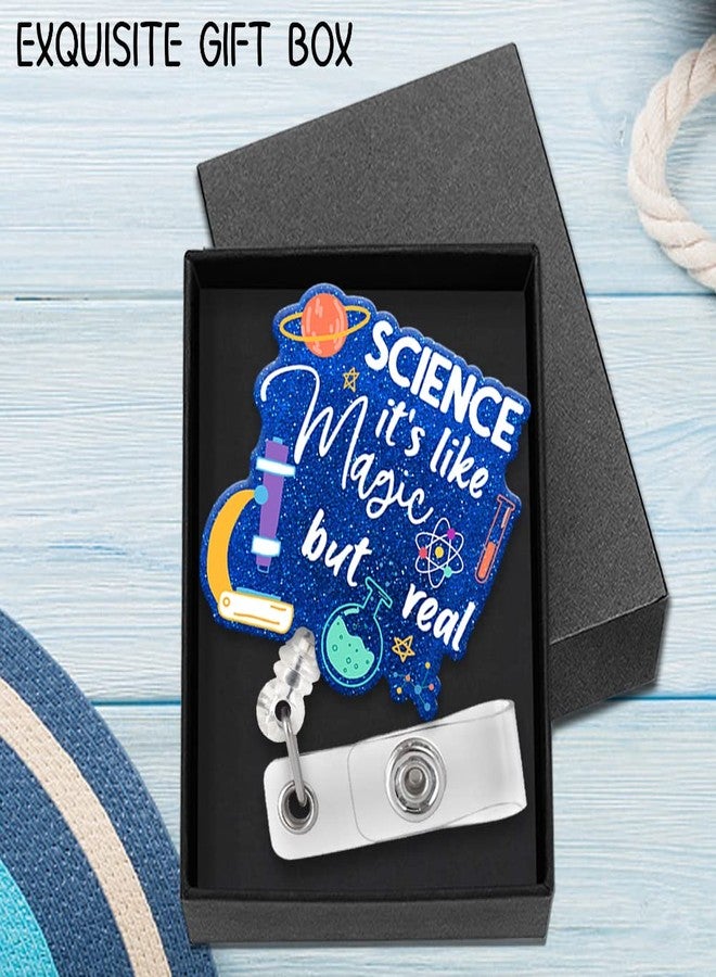 ZBBFSCSB Science It's Like Magic But Real Fun Shaped Badge Reel Holder with Metal Shark Clip, Office Hospital Lab Work ID Tag, Badge Gift for Lab Researcher Pharmacy Doctor Nurse Colleague Teacher - Image 4
