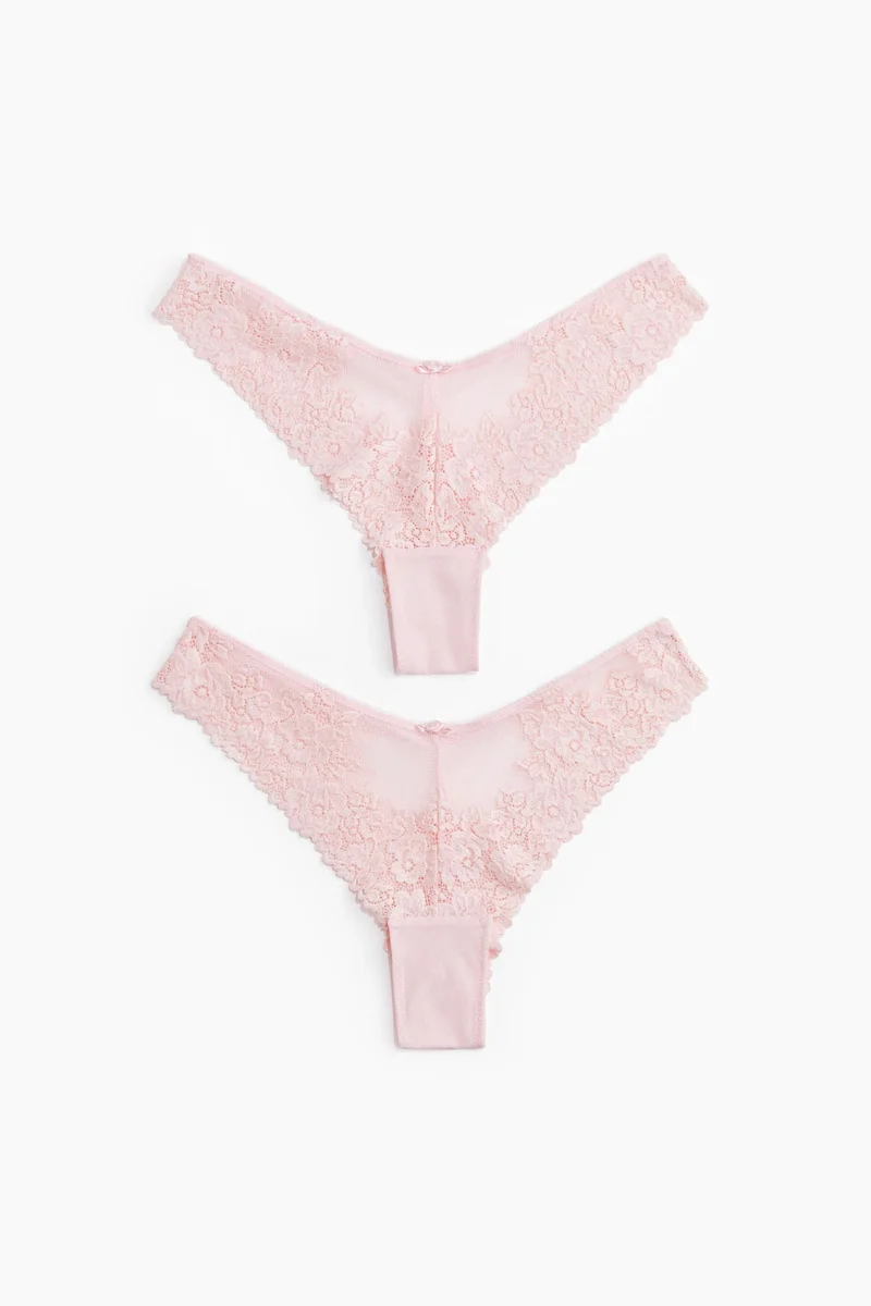 H&M 2-pack lace Brazilian briefs