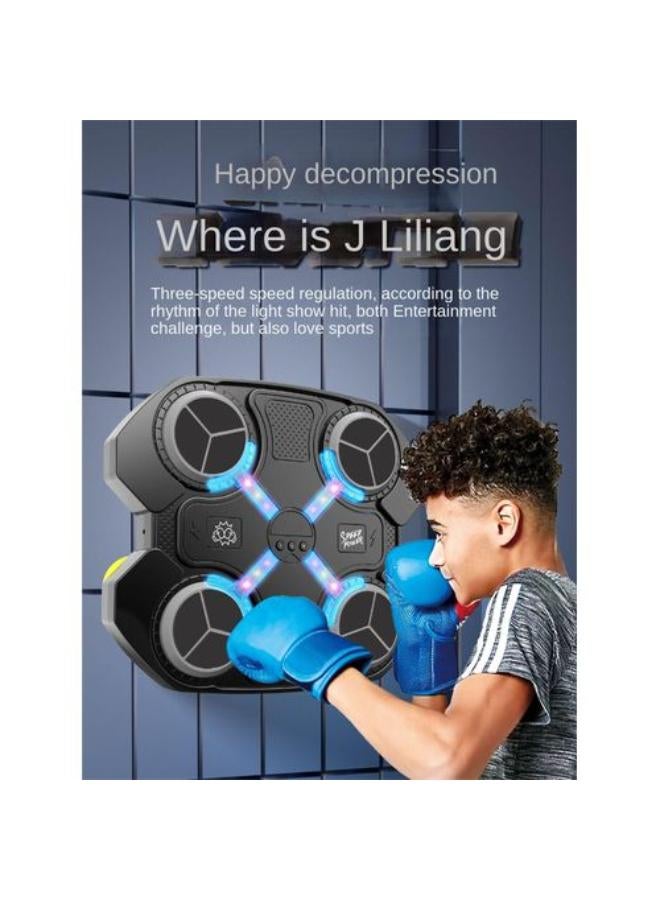 Smart Music Boxing Trainer for Kids and Adults – Wall-Mounted Fitness Toy with LED Lights, Gloves & Interactive Modes – Electronic Punch Pad for Stress Relief, Coordination & Fun - Image 2