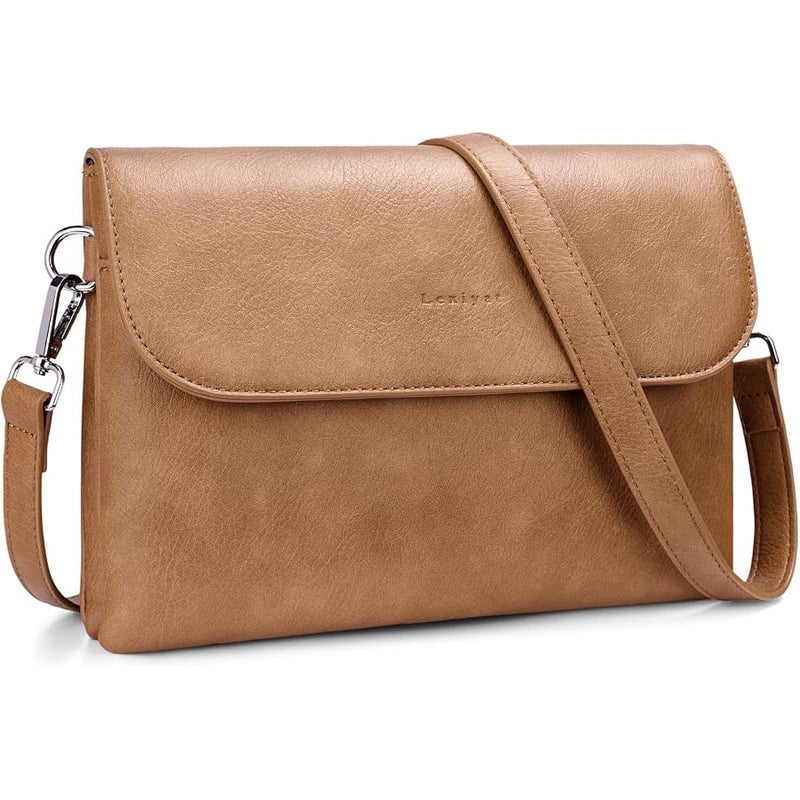 Lexiyat Crossbody Bags for Women Vegan Leather Travel Small Cell Phone Purse Rfid Shoulder Bag with 2 Straps - Image 1