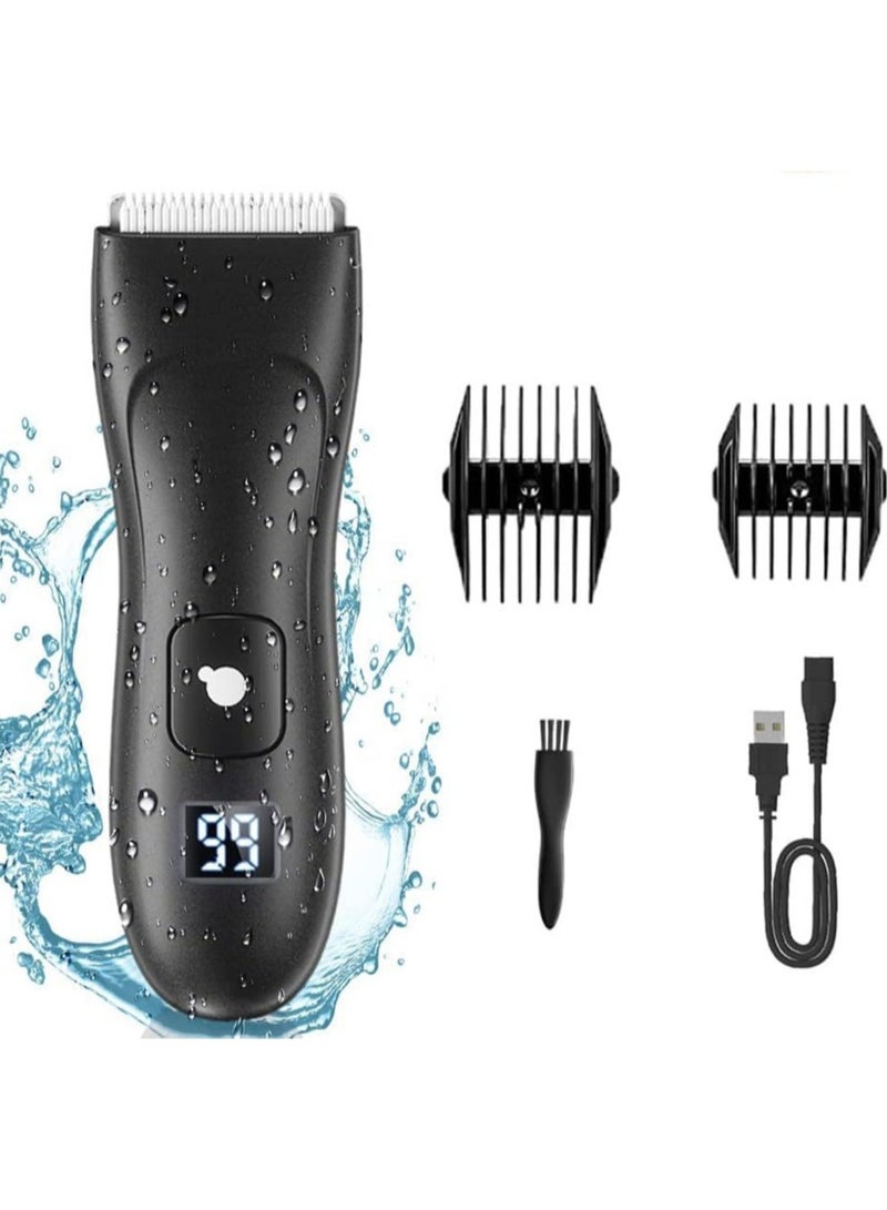 AUTOYSUR Body Trimmer for Men and Women, Ball Shaver, Electric Groin & Pubic Hair Trimmer, Waterproof Wet/Dry Groomer, Replaceable Ceramic Male Hygiene Razor Clippers, Standing Recharge Dock - Image 1