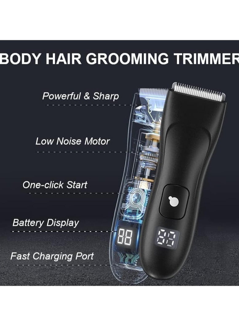 AUTOYSUR Body Trimmer for Men and Women, Ball Shaver, Electric Groin & Pubic Hair Trimmer, Waterproof Wet/Dry Groomer, Replaceable Ceramic Male Hygiene Razor Clippers, Standing Recharge Dock - Image 3