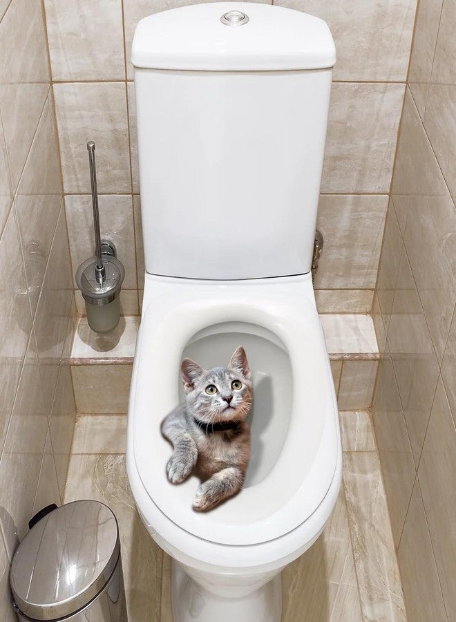 SquarezhenBo Cartoon Toilet Seat Lid Sticker Cute Cat Waterproof Self-Adhesive Removable Toilet Lid Decal Bathroom Decoration Toilet Lid and Tank Covers Bathroom Accessories(30cm) - Image 1