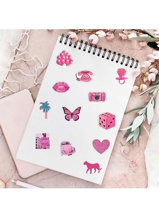 أوشن لوحة باربي الكرتونية ذات اللون الوردي مقاومة للماء زخرفة جرافيتي ملصقة، زخرفية دفتر الأمتعة لاصقة ضد الماء - Image 3