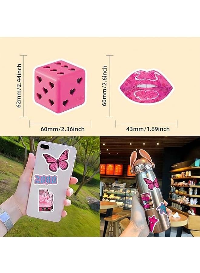 أوشن لوحة باربي الكرتونية ذات اللون الوردي مقاومة للماء زخرفة جرافيتي ملصقة، زخرفية دفتر الأمتعة لاصقة ضد الماء - Image 4