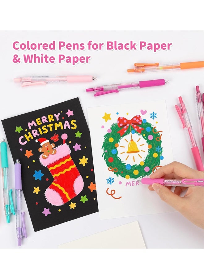 إم إكس إن ١٢ قلم حبر جاف ملون قابل للسحب، أقلام ملونة برأس دقيق ٠٫٧ مم، أقلام حبر متعددة الألوان للتلوين والكتابة والرسم وتدوين اليوميات وكتابة الملاحظات، أدوات مكتبية مدرسية - Image 4