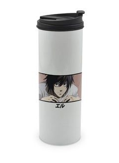 LIT Death Note White Tumbler for Hot Drinks Death Note Anime White Tumbler Japanese Comic Style Manga Travel Coffee Tumbler Cute Eru L Lawliet-Kira  - Image 1