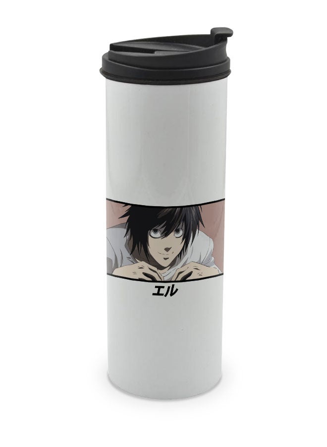 LIT كوب مخصص للمشروبات الساخنة من ديث نوت - كوب أبيض من أنمي ديث نوت بأسلوب مانغا ياباني - كوب قهوة للسفر - إيرو إل لوهلايت-كيرا - Image 1