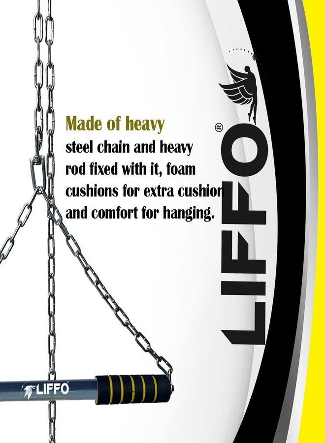 Liffo® Steel Pull Up Chin up Bar, Steel Chin Up, Sangal Rod with Chain Hanging Rod ChinUp Bar, Height Increaser and Pull Exercise with Heavy Duty Chain (6FT) - Image 4