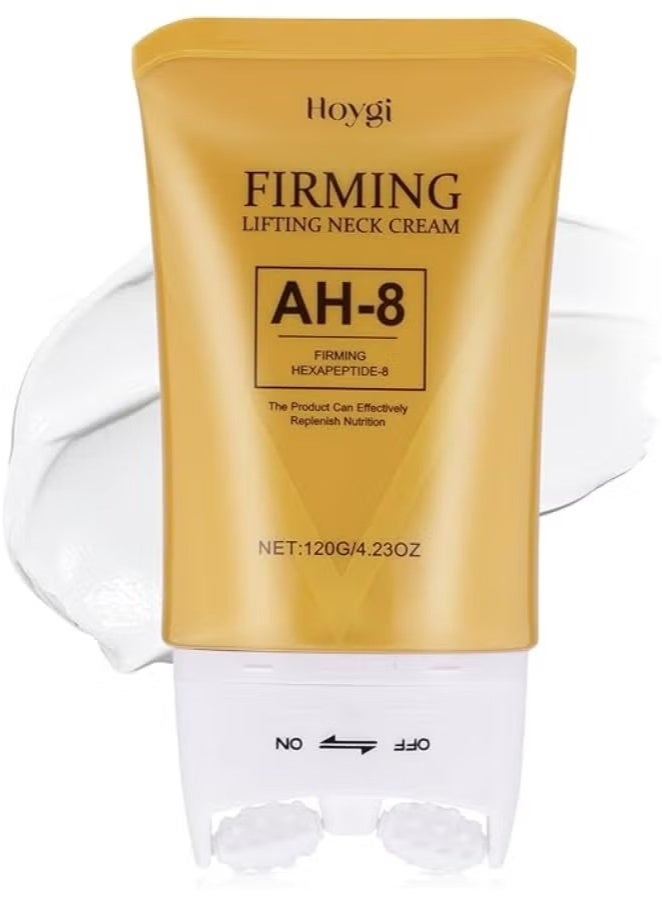 Hoygi AH-8 Firming Neck Cream, 2-in-1 Guasha Neck Moisturizer with Roller Applicator, for Saggy Skin, Double Chin, Face Lifting - Image 1