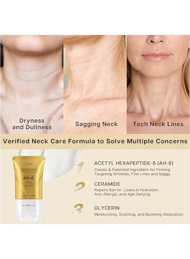 Hoygi AH-8 Firming Neck Cream, 2-in-1 Guasha Neck Moisturizer with Roller Applicator, for Saggy Skin, Double Chin, Face Lifting - Image 4