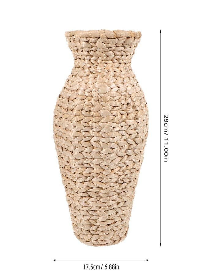 Amosfun Rattan Vase Cattail Decorative Vase Dried Flower Arrangement Home Office Countertop Centerpieces 6.8 x 6.8 x 11 Inch - Image 2