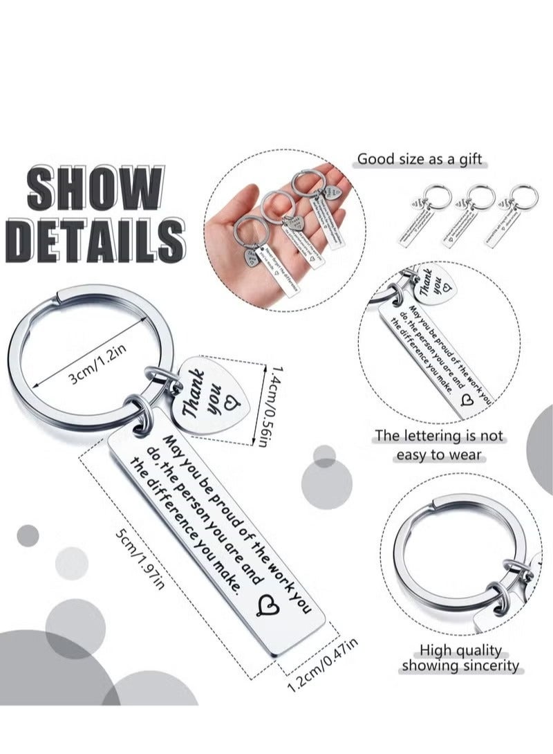 6 Pieces Thank You Gifts Appreciation Keychain Make a Difference Keychain Appreciation Gifts for Coworker Nurse Teacher - Image 3