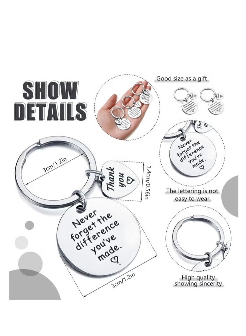 6 Pieces Thank You Gifts Appreciation Keychain Make a Difference Keychain Appreciation Gifts for Coworker Nurse Teacher - Image 2