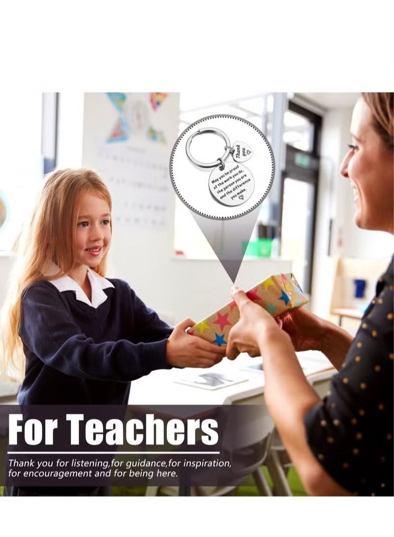 6 Pieces Thank You Gifts Appreciation Keychain Make a Difference Keychain Appreciation Gifts for Coworker Nurse Teacher - Image 5