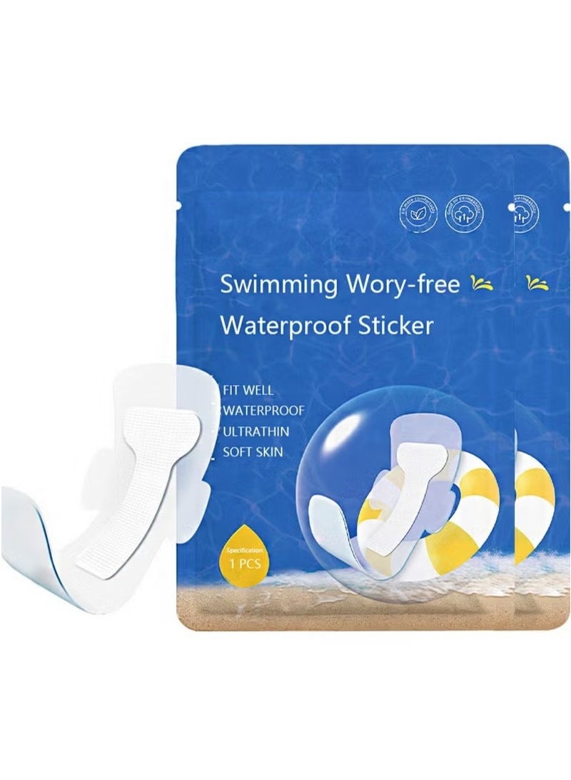 OMEVE 2Pcs Swimming Worry-free Waterproof Sticker，Water Park Female's Waterproof Protective Stickers Special Non-Stick Hair Private Parts Anti-Infection Protection Skin Bath Stickers - Image 1