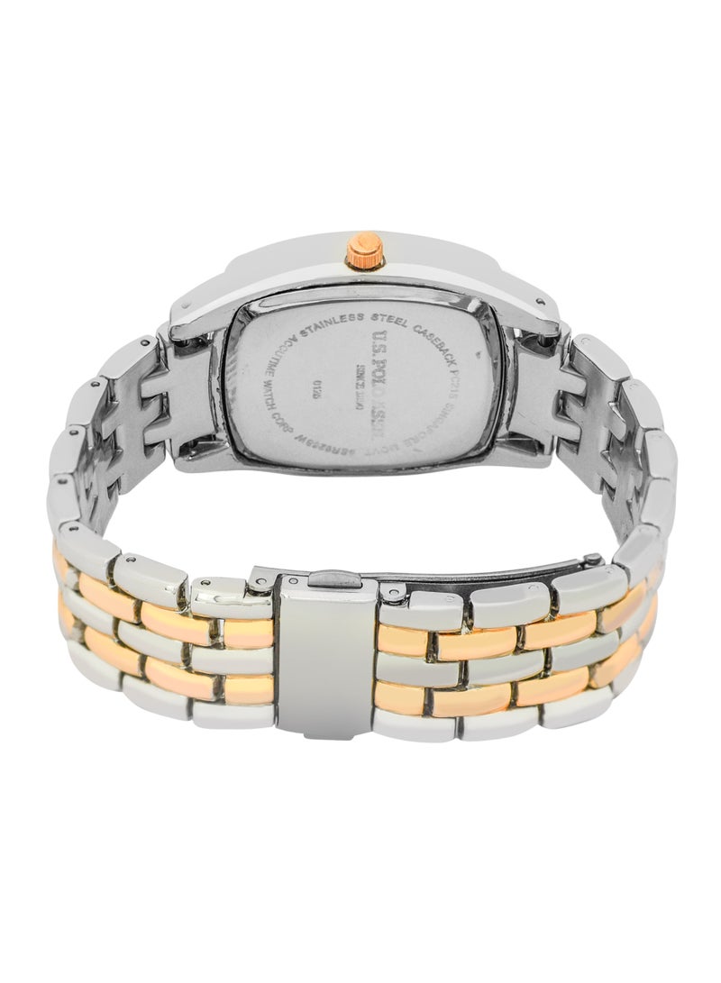 U.S. Polo Assn. Women's Quartz Watch, Analog Display and dual tone Set watch  - Image 5